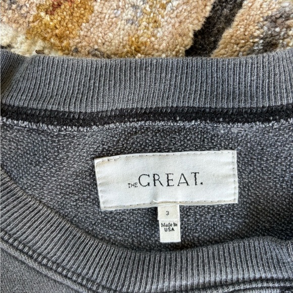 The Great. League Bucking Bronco Sweatshirt In Washed Grey Size 3 - Picture 3 of 7